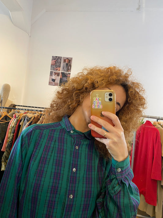 Checked green shirt Size L