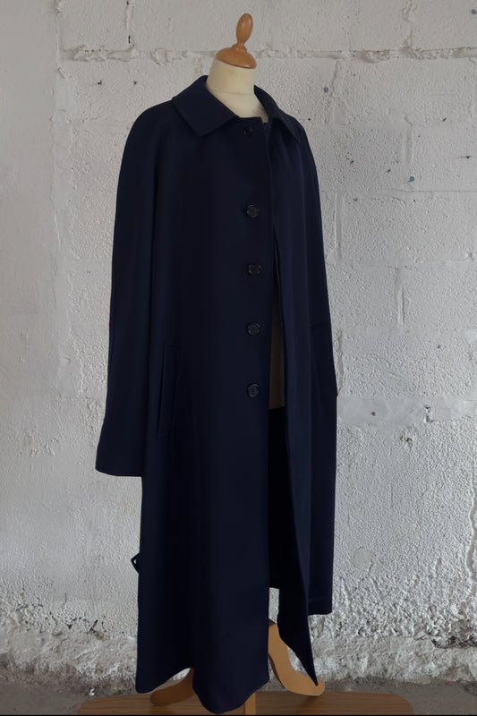 Pure Wool Navy Gabardine Trench Coat Men’s L / Women’s XL
