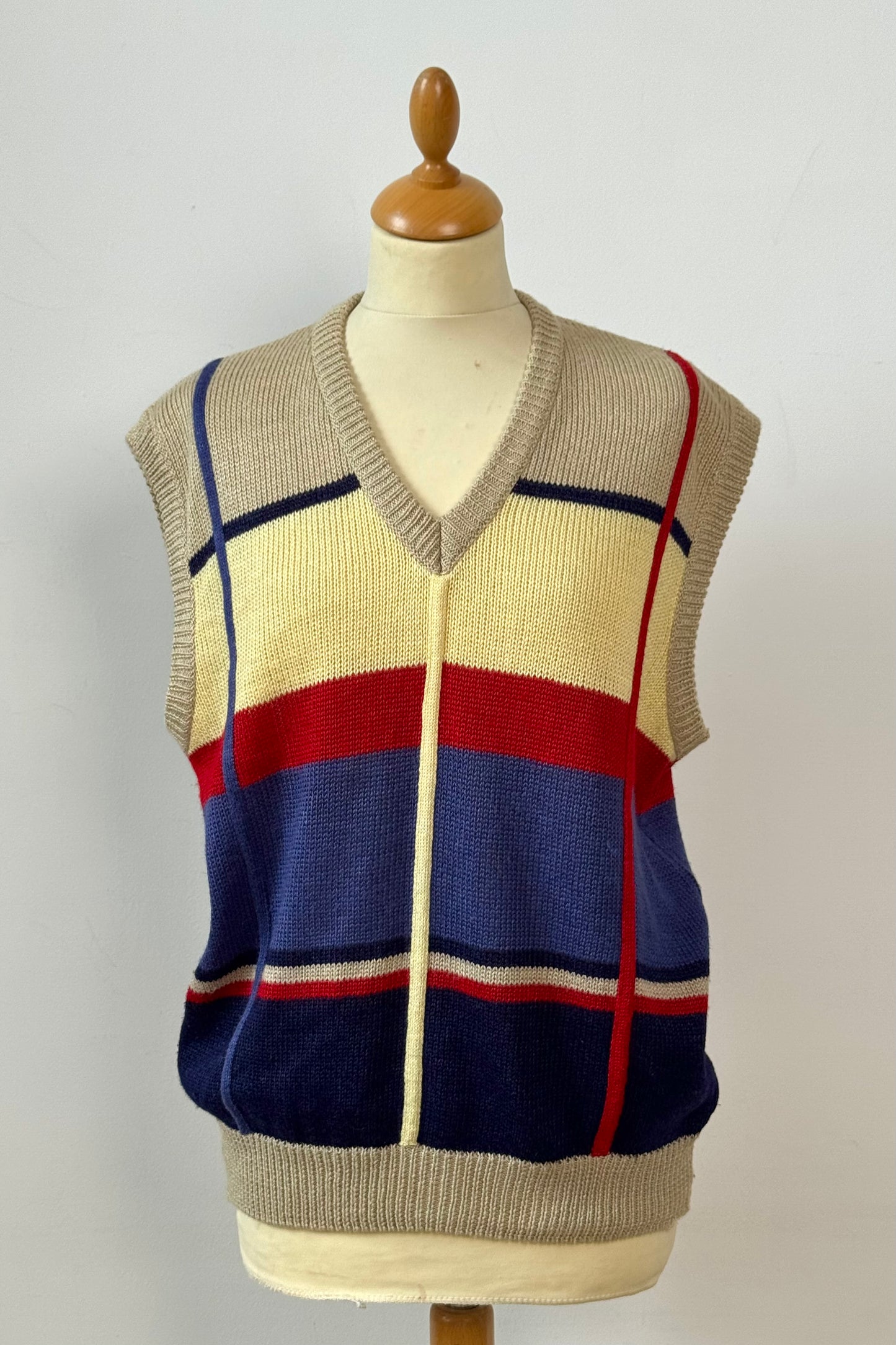 KNIT LINEN VEST SIZE L UK 12