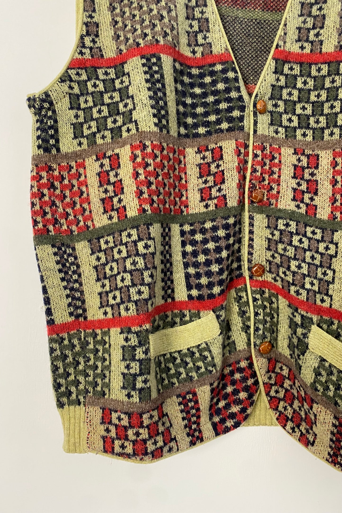 CHAGALL Knitwear Sweater-vest Matcha Green & Red Size UK 12/14