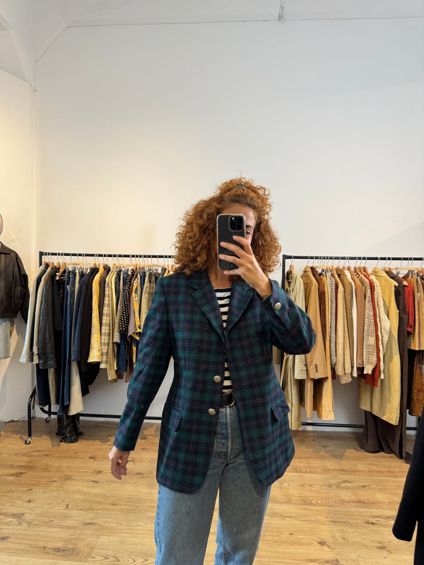 TARTAN WOOL BLAZER SIZE M/L UK 10/12