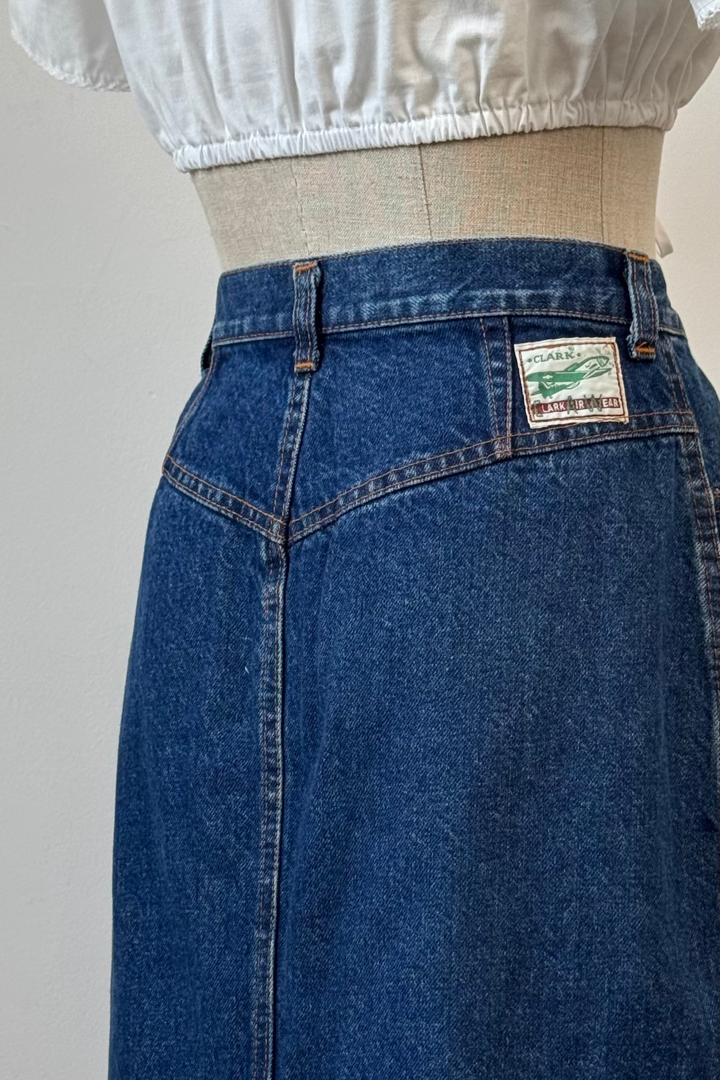Clark Air Wear Denim Skirt in Size M/L UK 10/12