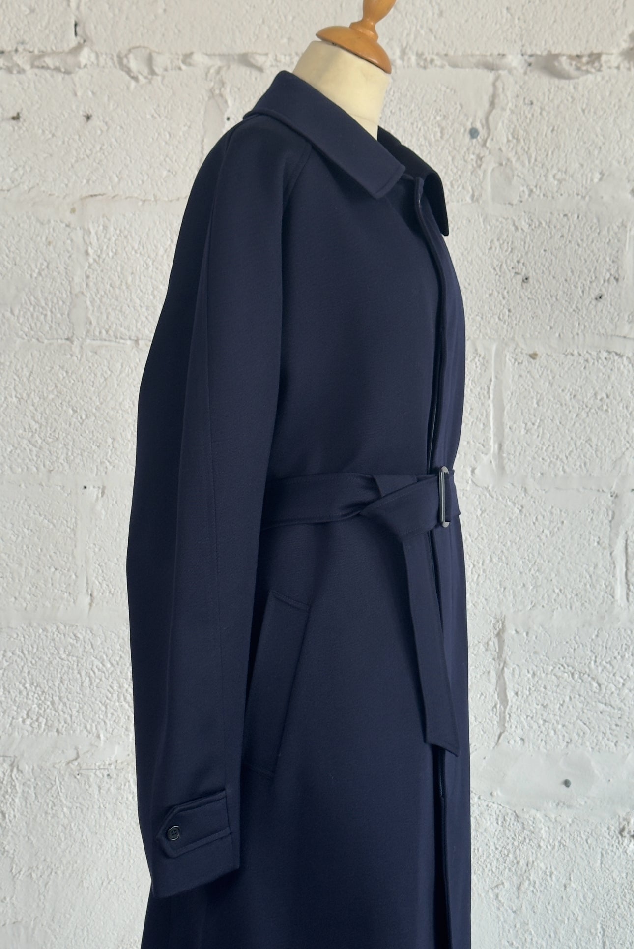 Pure Wool Navy Gabardine Trench Coat Men’s L / Women’s XL