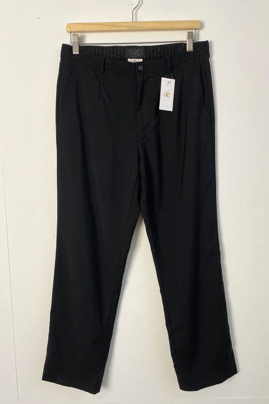 Dolce&Gabbana Pure Wool Black Trousers Size M UK 10/12