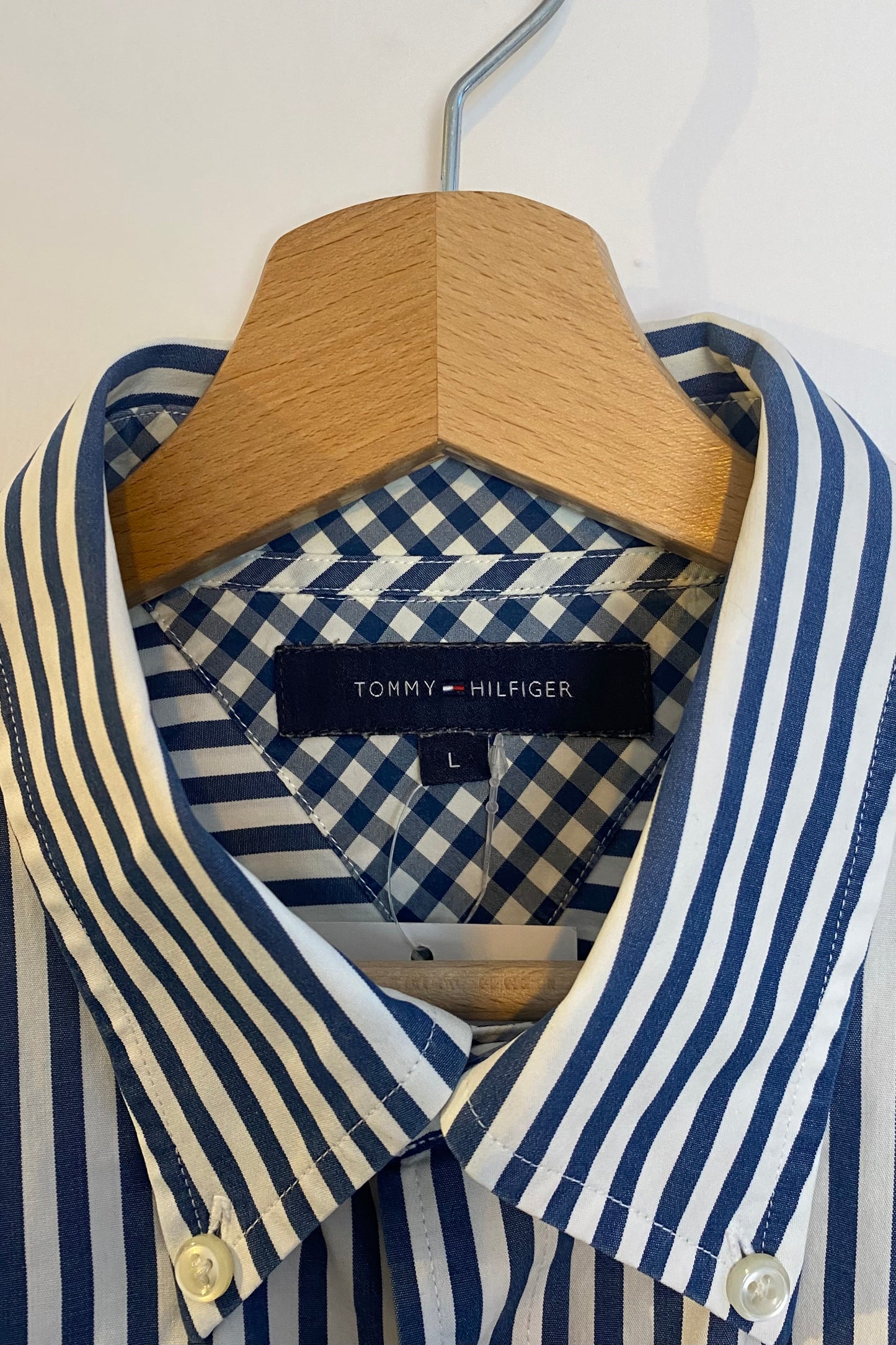 Tommy Hilfiger Striped Cotton Shirt Size L UK 12