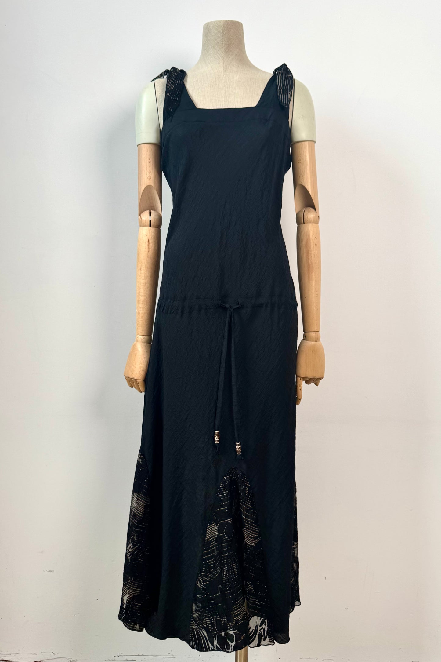 BLACK SUMMER DRESS SIZE M/L UK 10/12