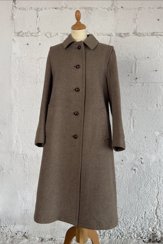 Wool Coat Greige Size S Women’s UK 6/8