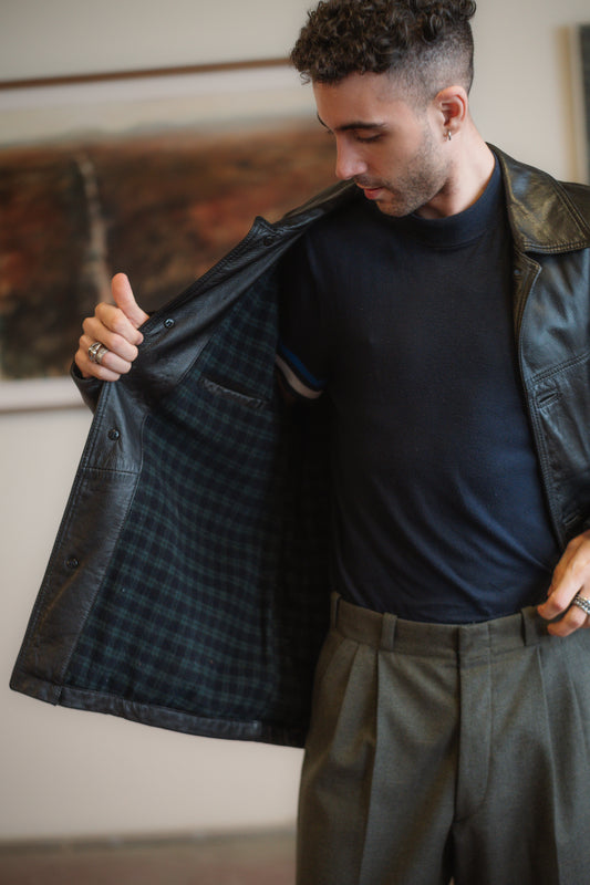 Leather Jacket Size Large UK 12