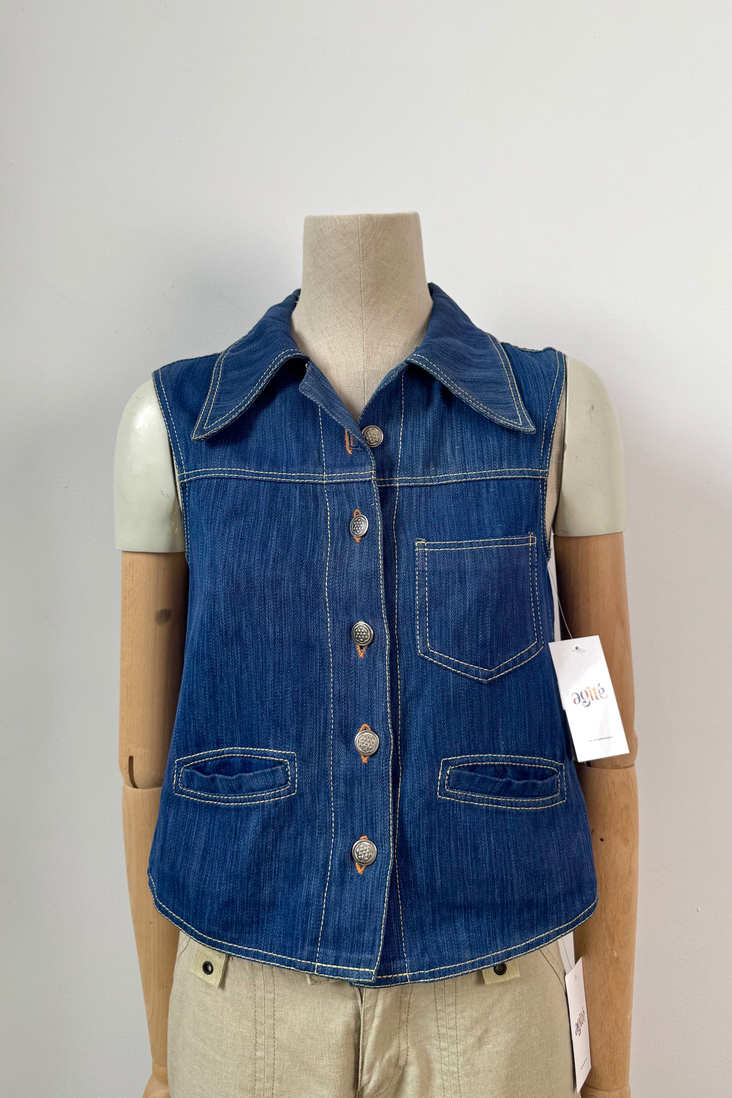 DENIM VEST SIZE XS/S UK 6/8
