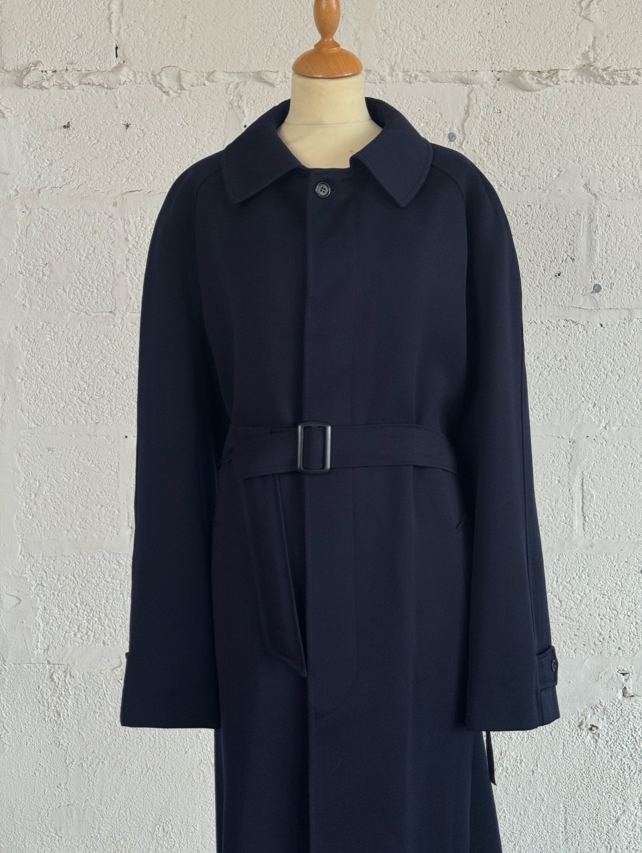 Pure Wool Navy Gabardine Trench Coat Men’s L / Women’s XL