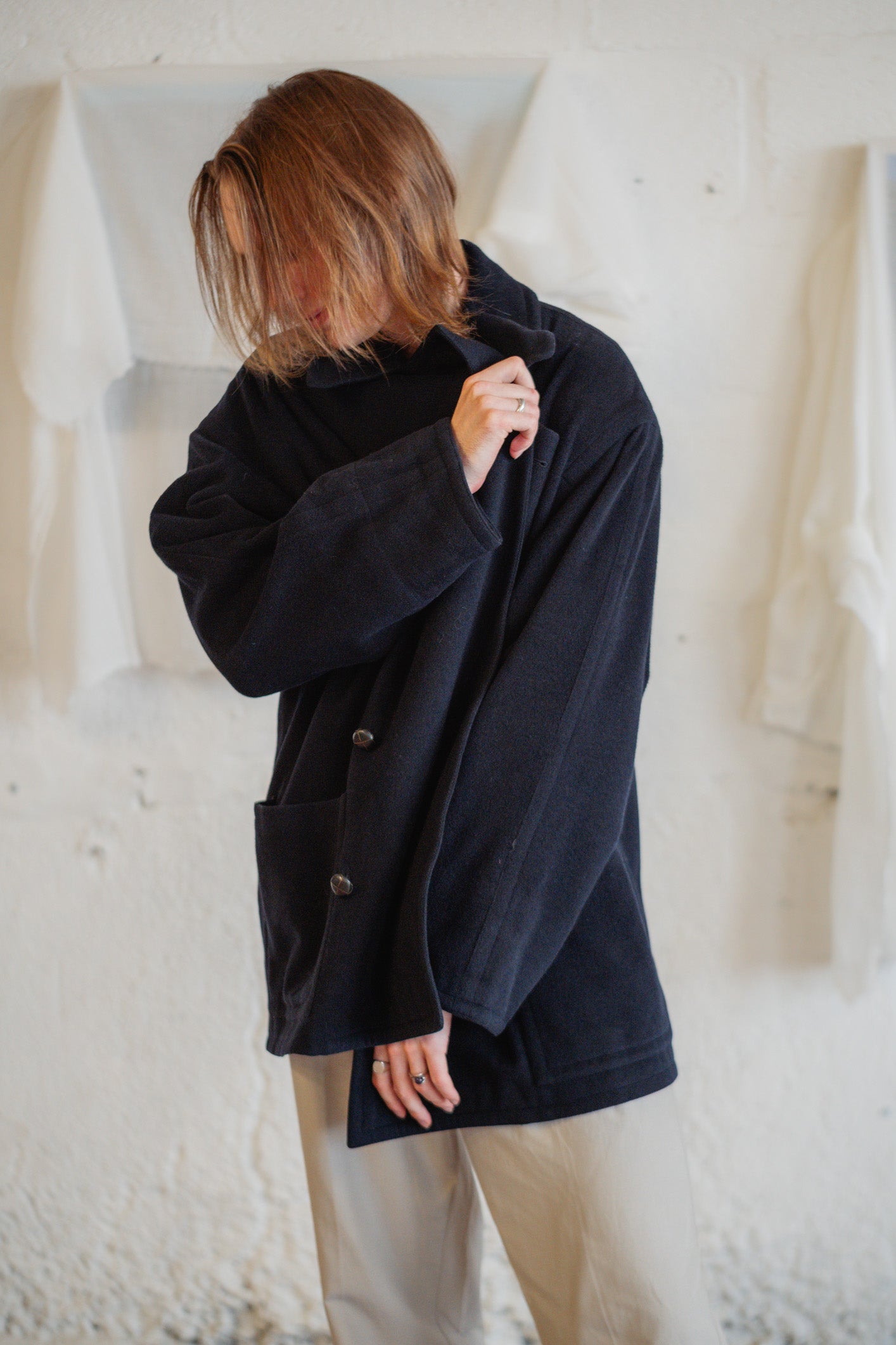 Valentino Uomo Oversized Wool Blazer Coat - Italian Designer, Double-Breasted, Luxury, Size L/XL (UK 12/14)