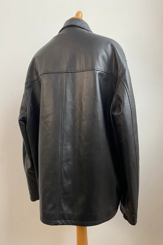 Italian Leather Zip Jacket Size L/XL UK 12/14