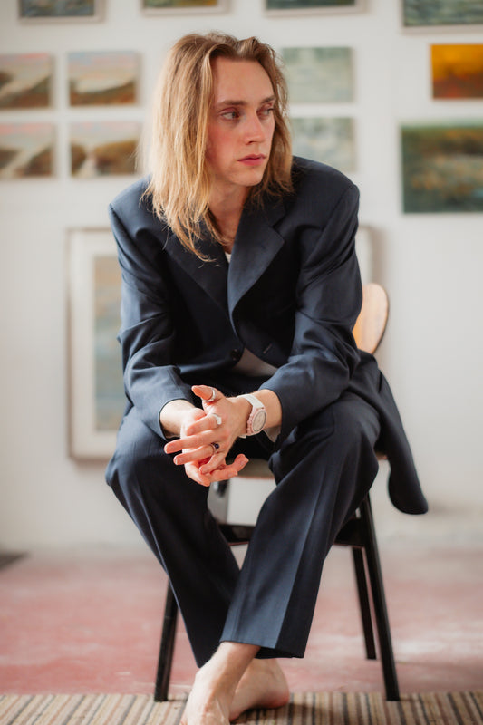 Lanvin Navy Wool Suit, Italian Tailoring in UK 12 L