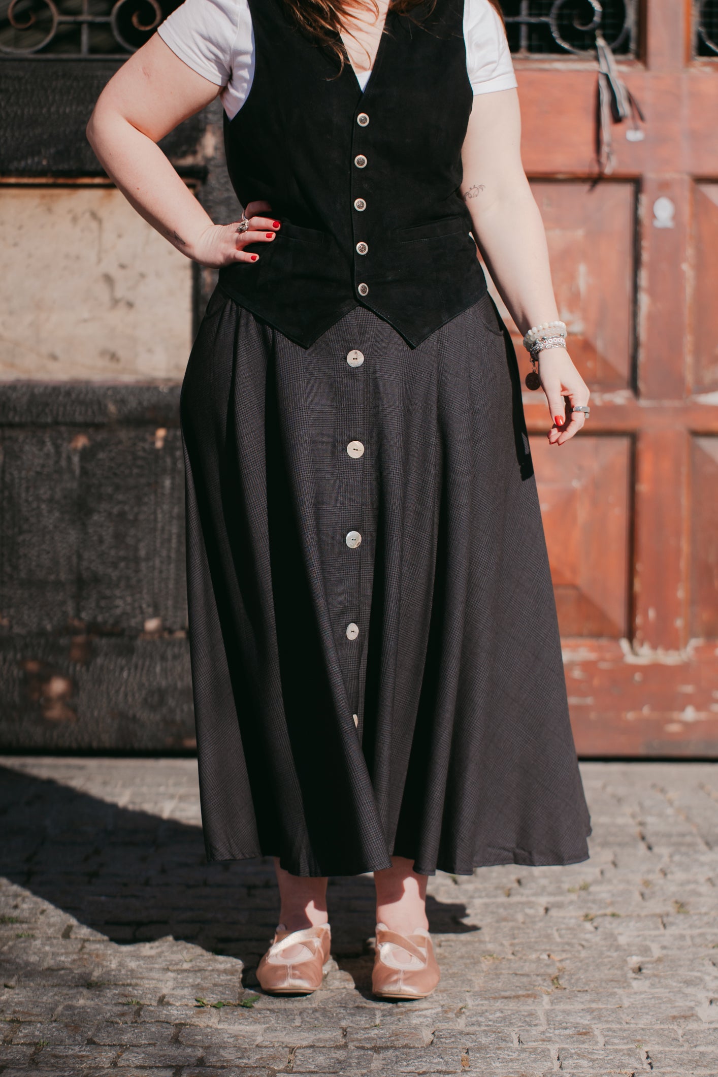 Black Suede Waistcoat in size L/XL UK 12/14