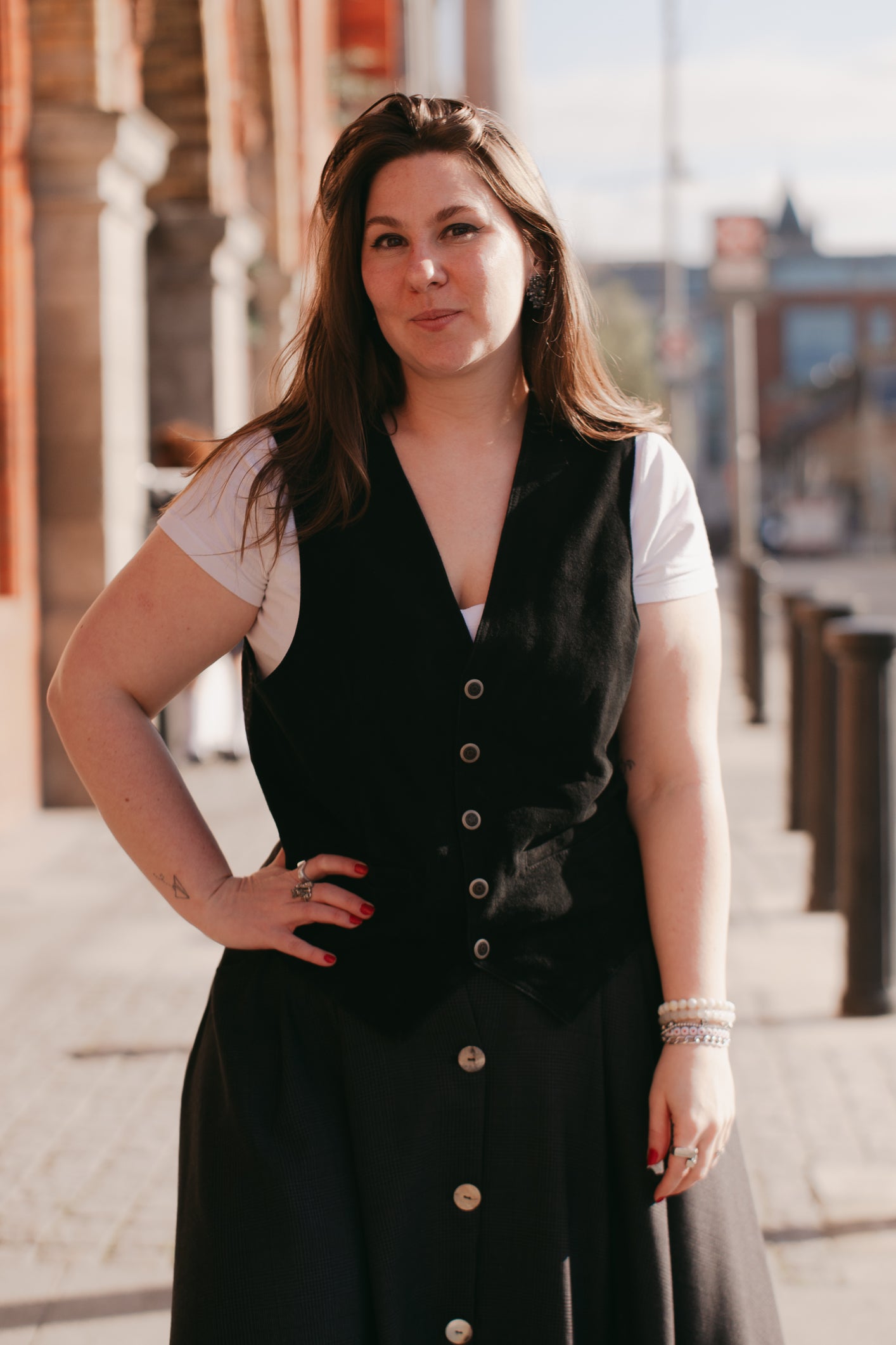 Black Suede Waistcoat in size L/XL UK 12/14