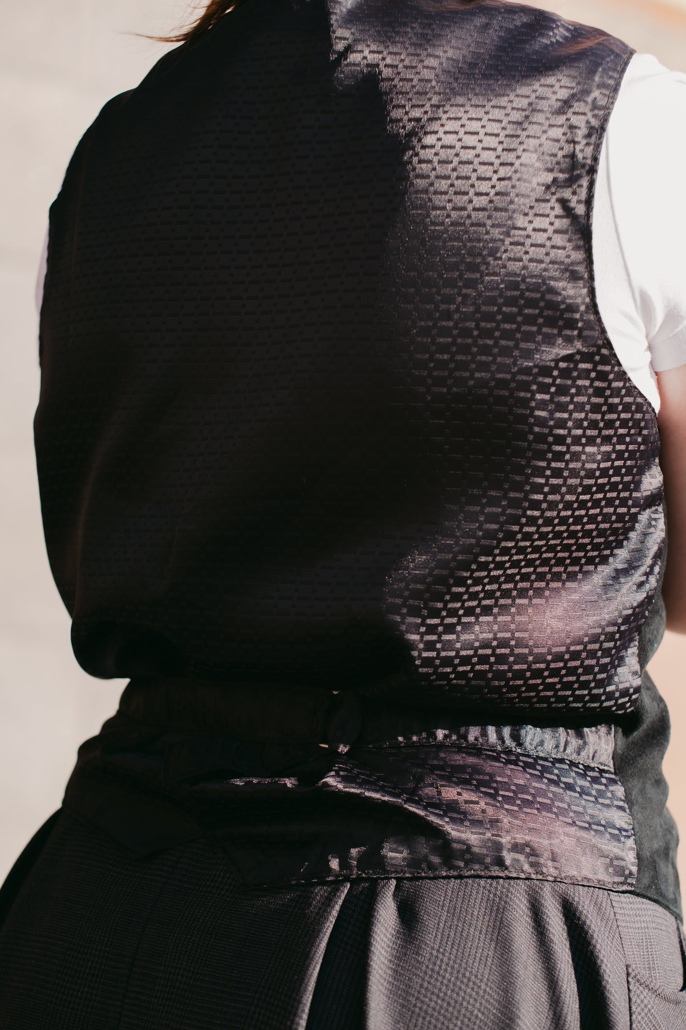 Black Suede Waistcoat in size L/XL UK 12/14