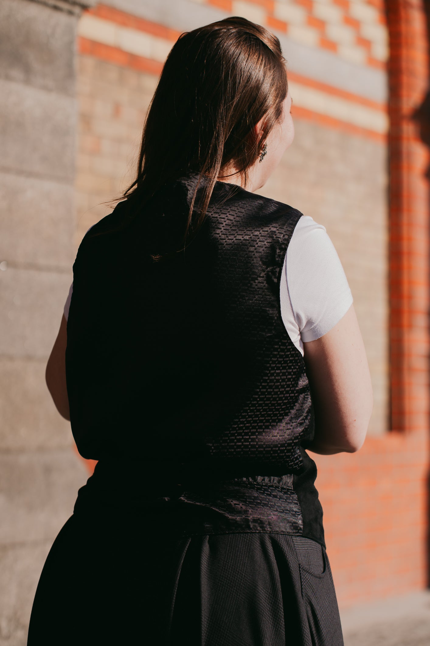 Black Suede Waistcoat in size L/XL UK 12/14