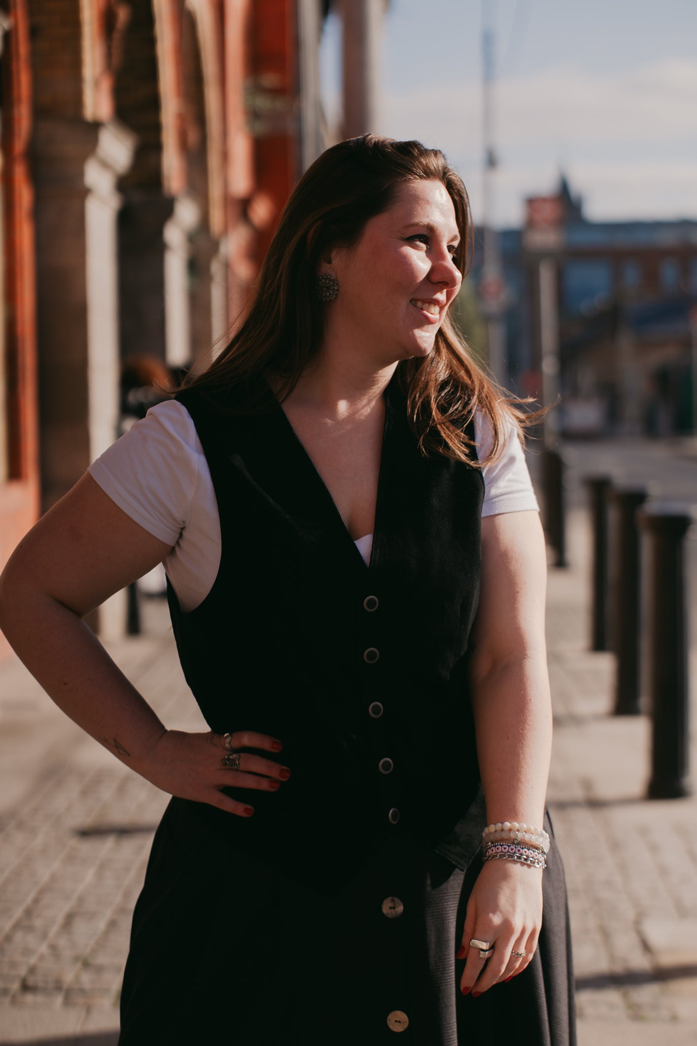 Black Suede Waistcoat in size L/XL UK 12/14