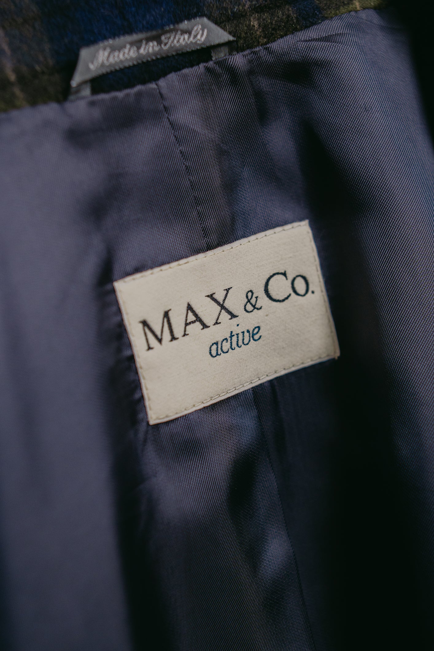 Max&Co Active Khaki-Green Plaid Jacket - Size M/L UK 10/12