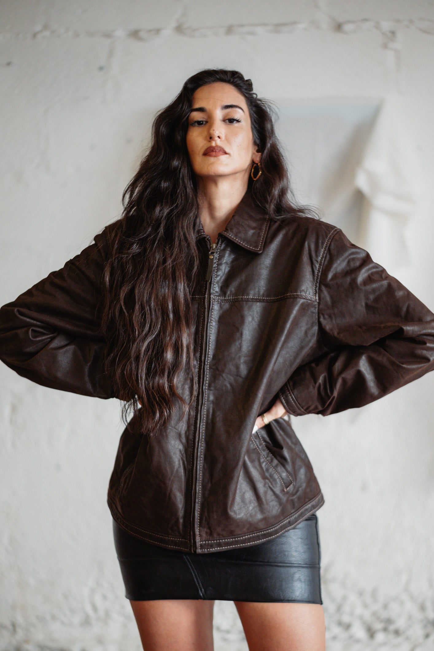 Hidepark Brown Leather Jacket - Genuine Leather, Brass Sleeve Buttons, Straight Fit, UK 10/12 M/L