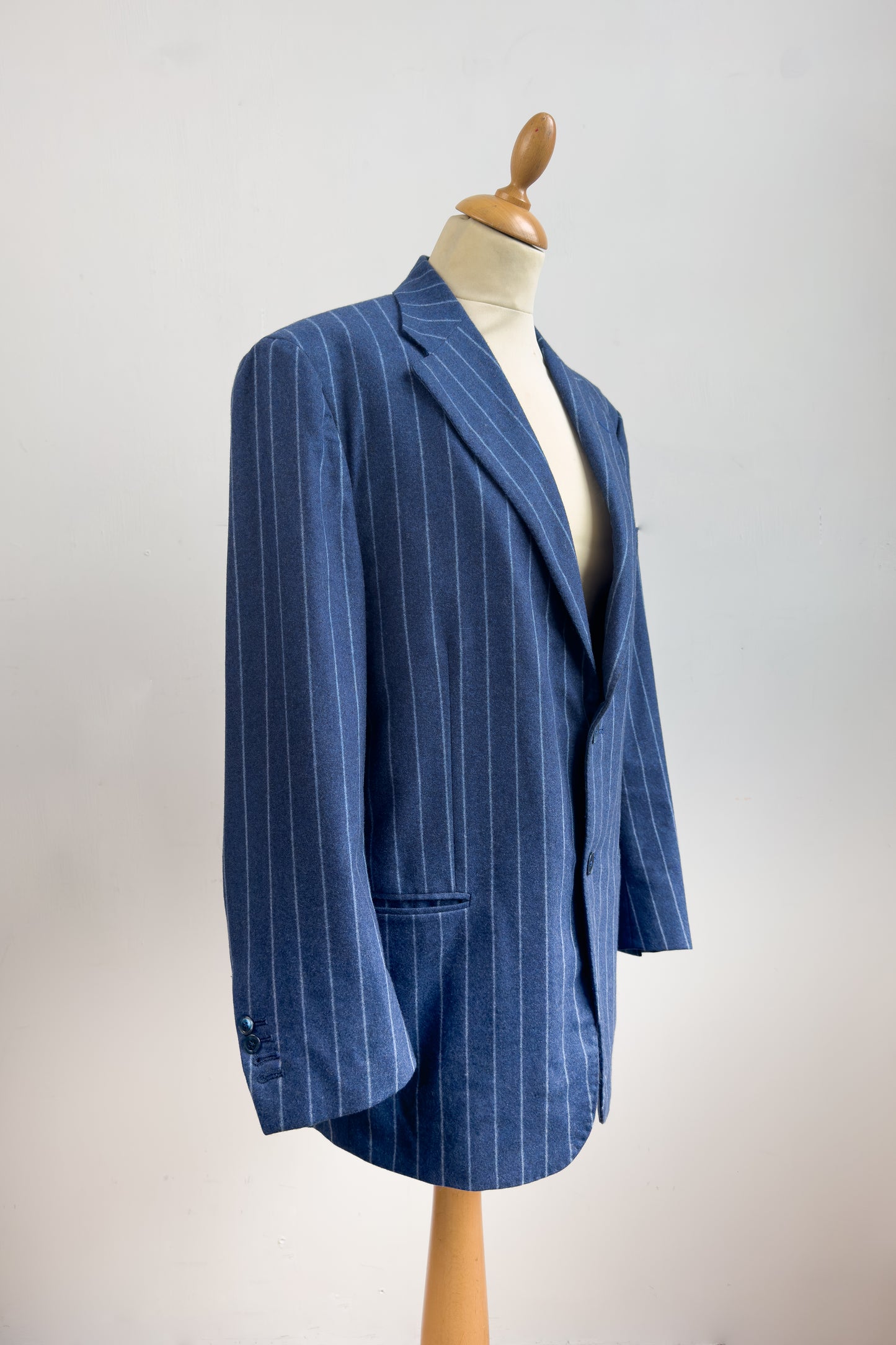Pure Wool Pinstripe Blazer in Royal Blue Size M/L
