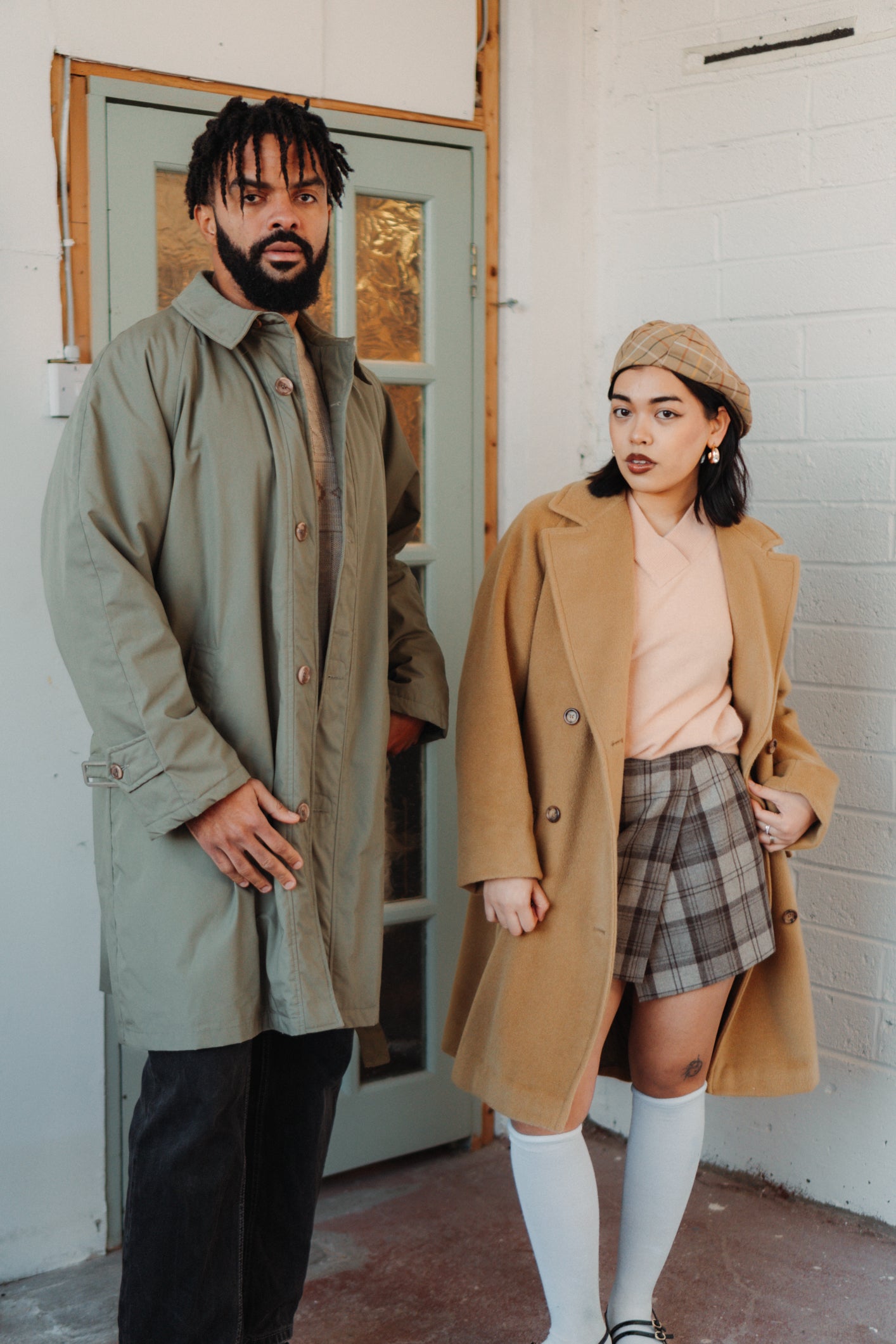 Matcha Green Trench Coat in Size XL/XXL UK 16/18