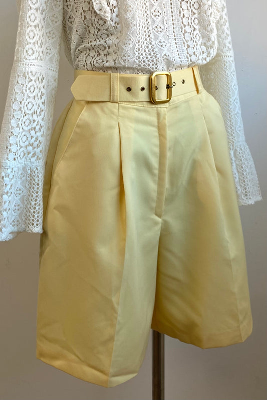 Yellow Paperbag Shorts Size S UK 8 EU 36