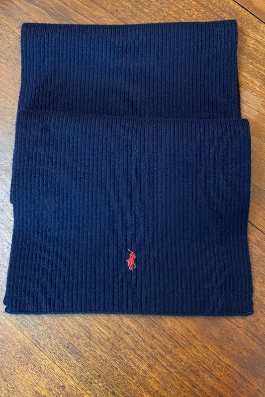 Ralph Lauren Ribbed Navy Scarf