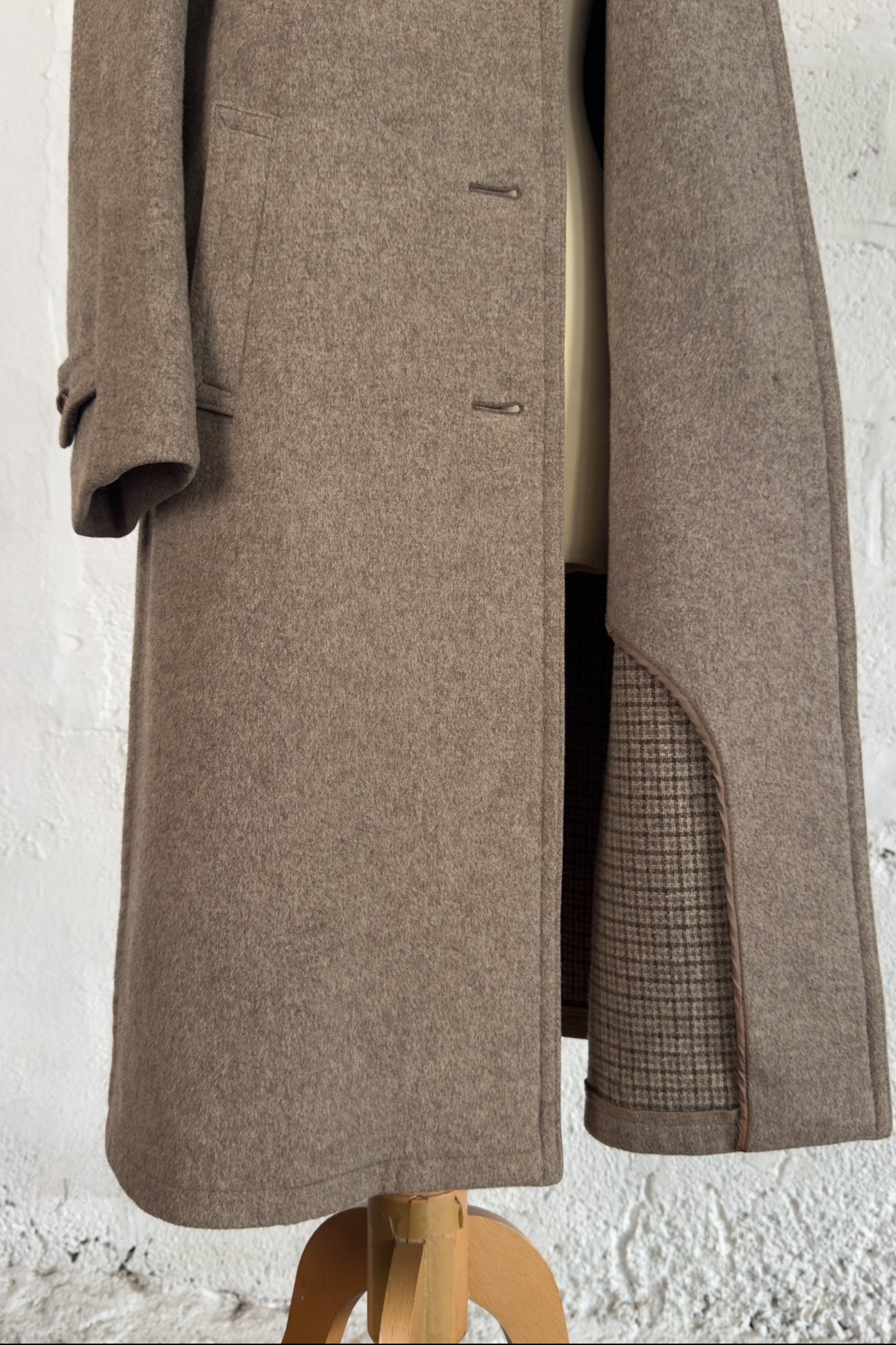 Wool Coat Greige Size S Women’s UK 6/8