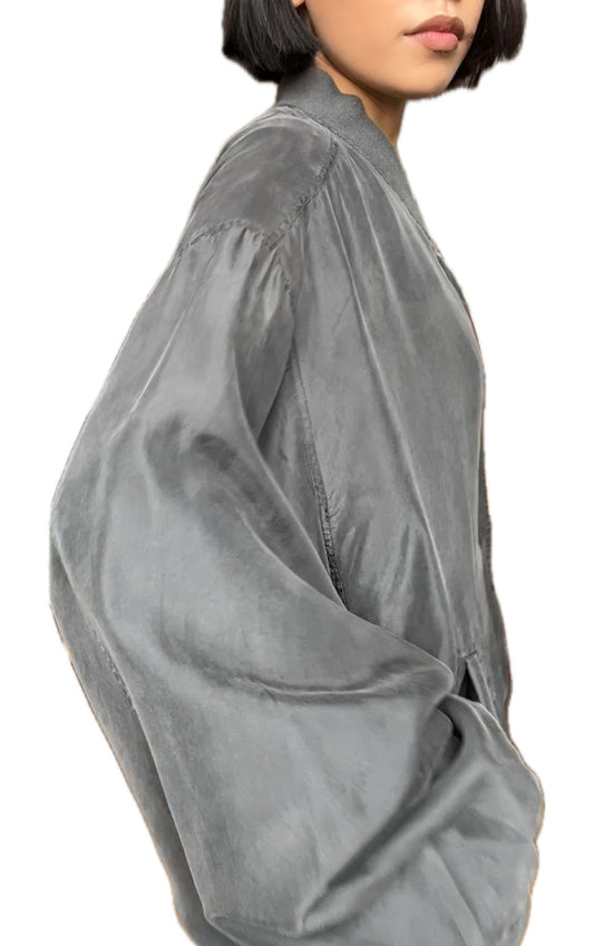 Pure Silk Grey Bomber