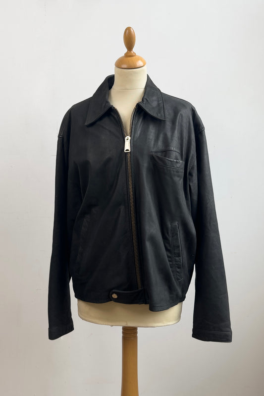 Soft Black Leather Jacket Size L/XL