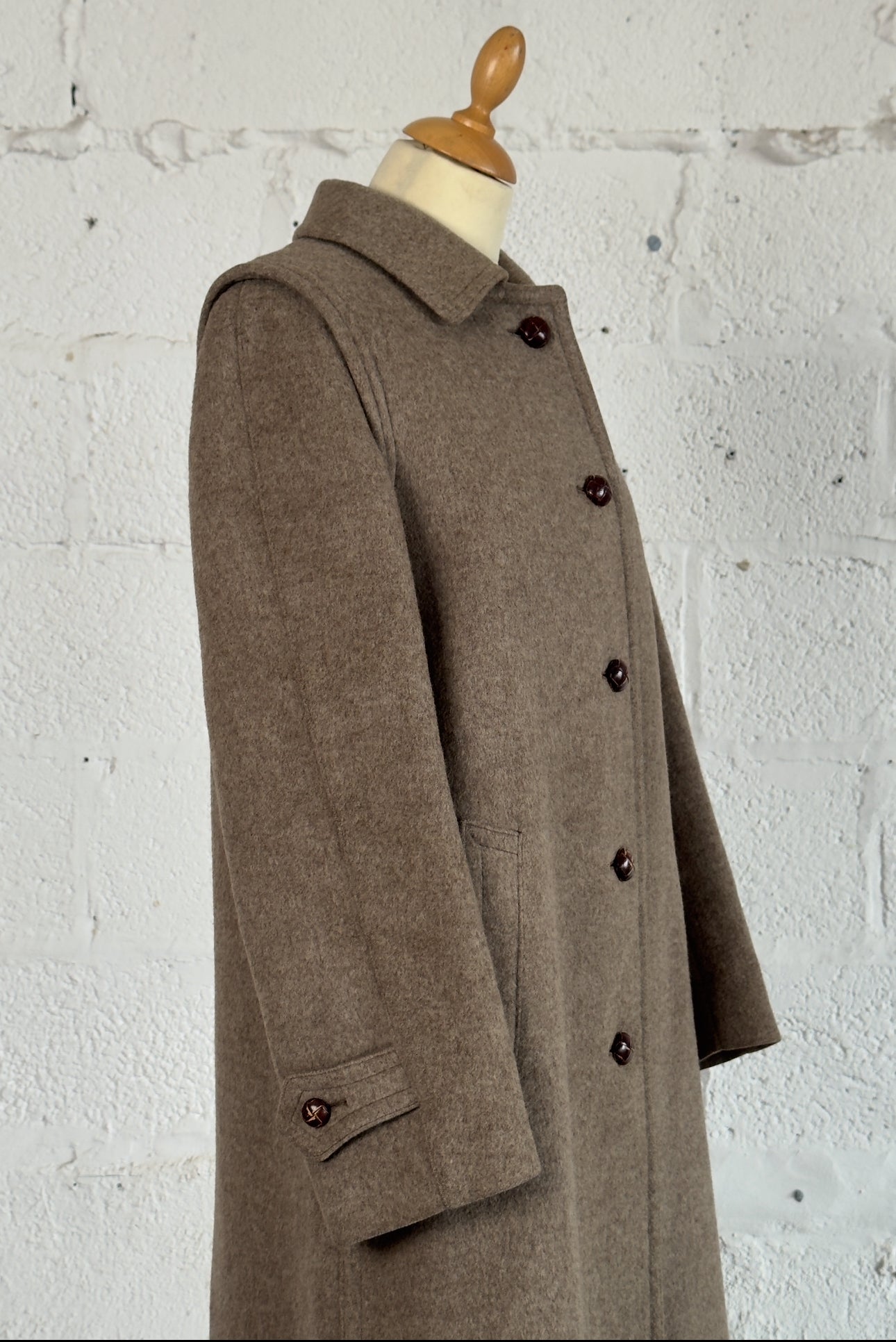Wool Coat Greige Size S Women’s UK 6/8