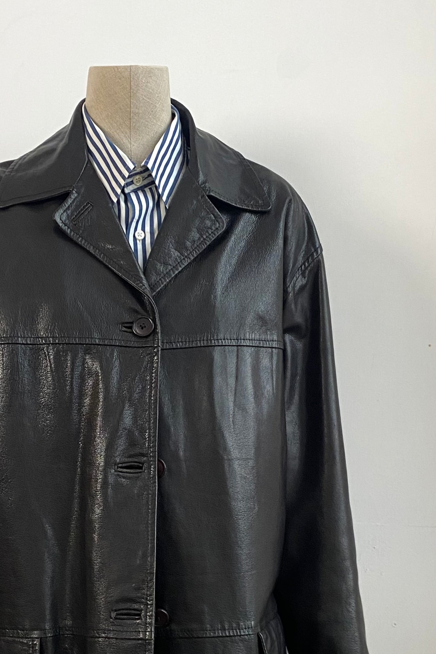 Italian Leather Parka Jacket Size M/L UK 10/12