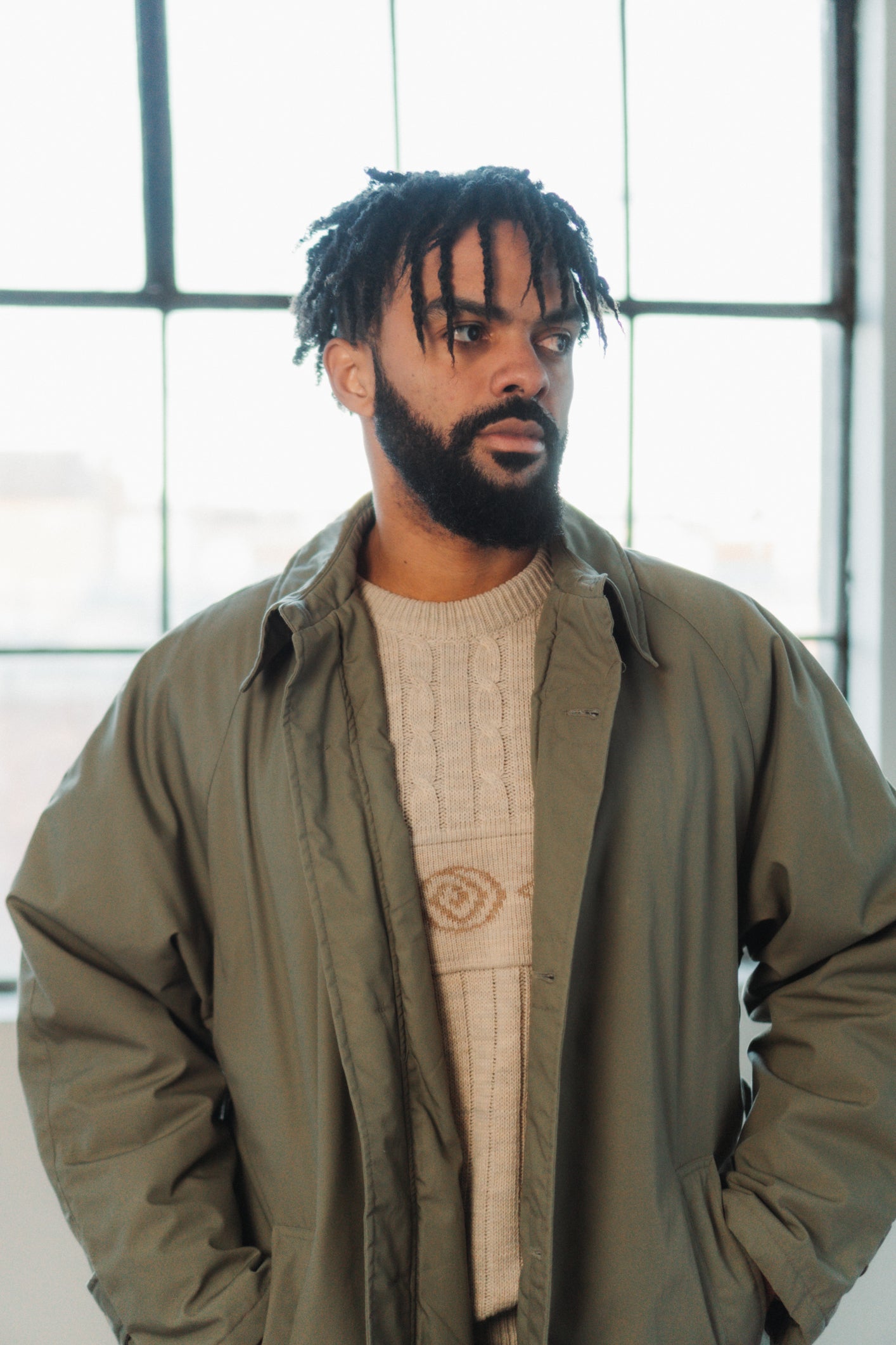 Matcha Green Trench Coat in Size XL/XXL UK 16/18