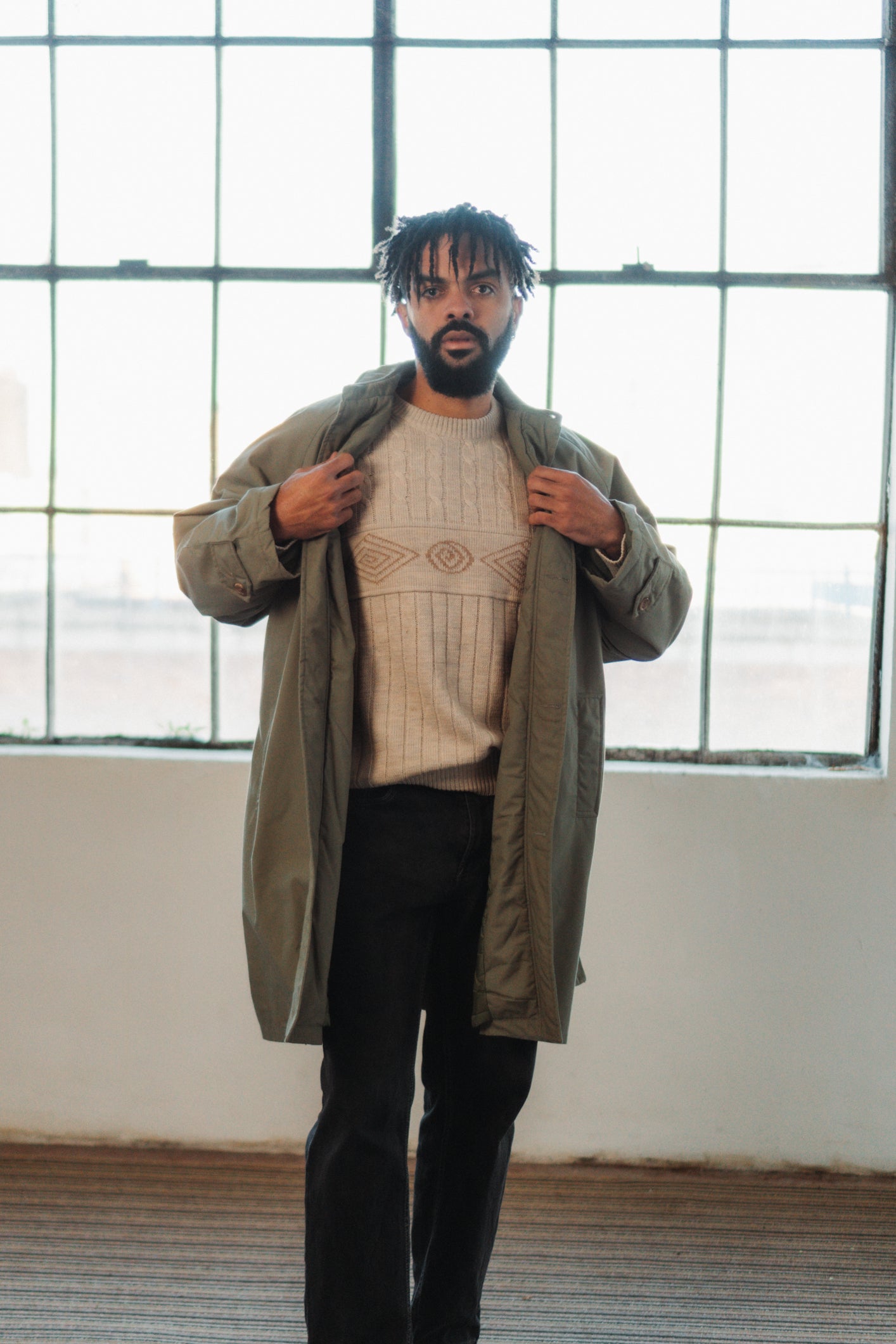 Matcha Green Trench Coat in Size XL/XXL UK 16/18