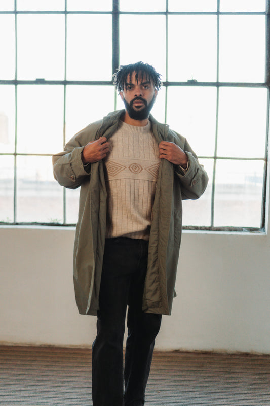 Matcha Green Trench Coat in Size XL/XXL UK 16/18