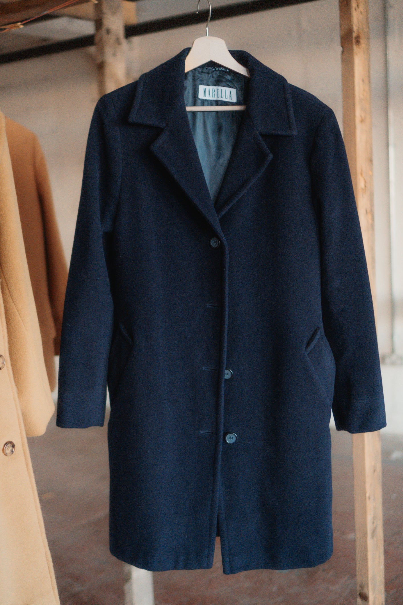 Marella Navy Coat in Size M UK 10