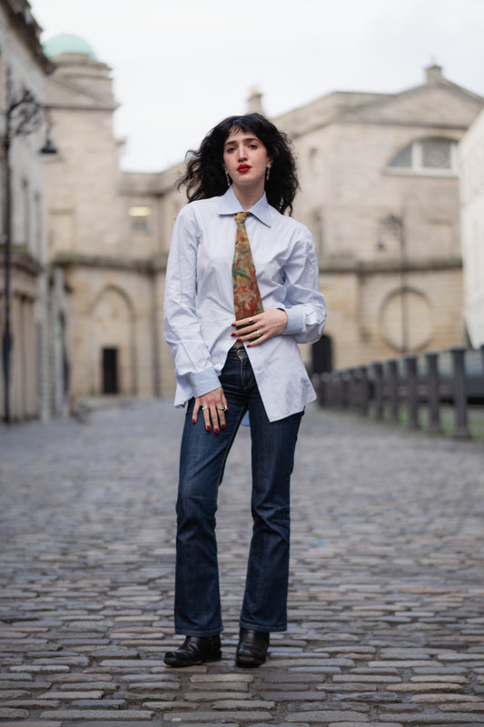 ETRO Blue and White Shirt in Size L UK 12/14