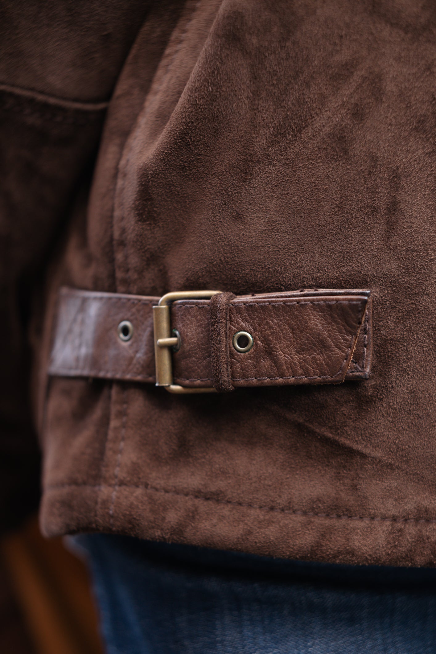 Chocolate Brown Suede Coat Size M/L UK 10/12