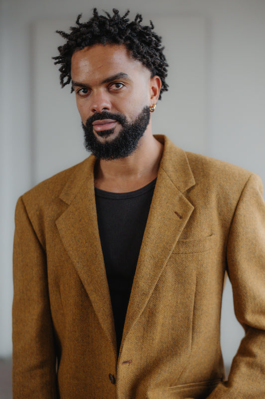 Mustard Herringbone Blazer Oliver by Valentino Size XL UK 14