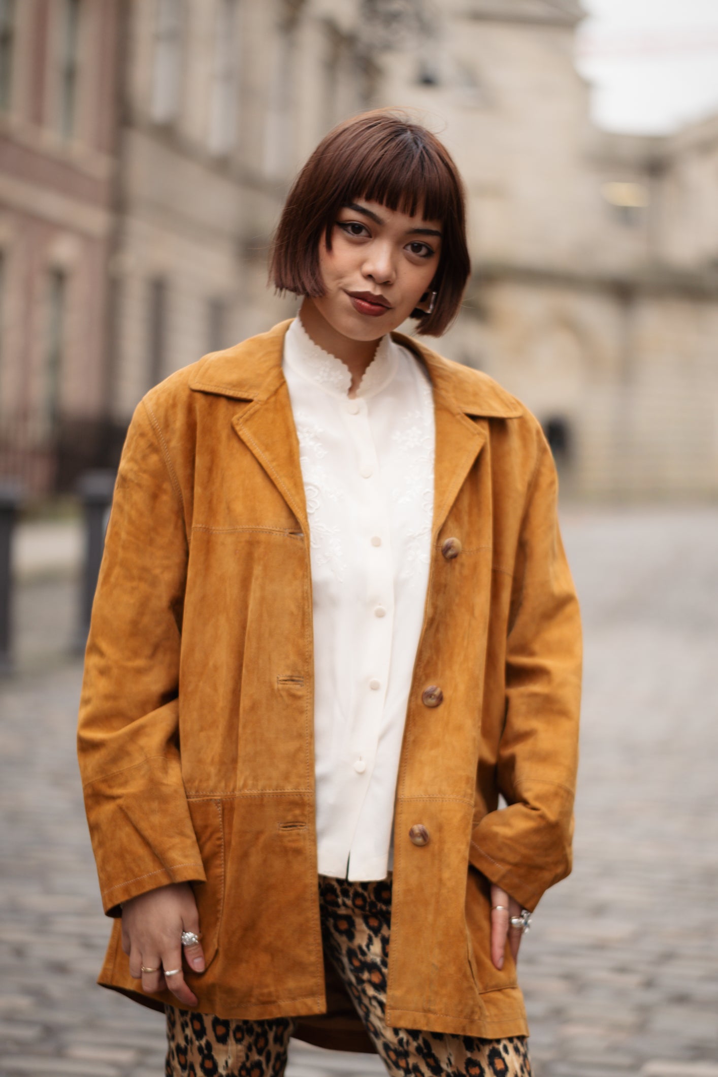 Camel Overshirt Jacket Size M/L UK 10/12