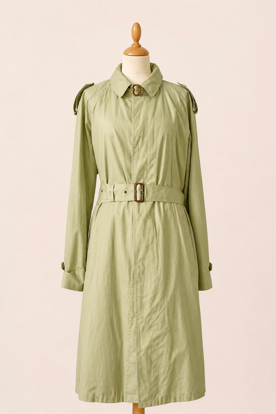Joseph Martz Sage Green Light Trench Coat