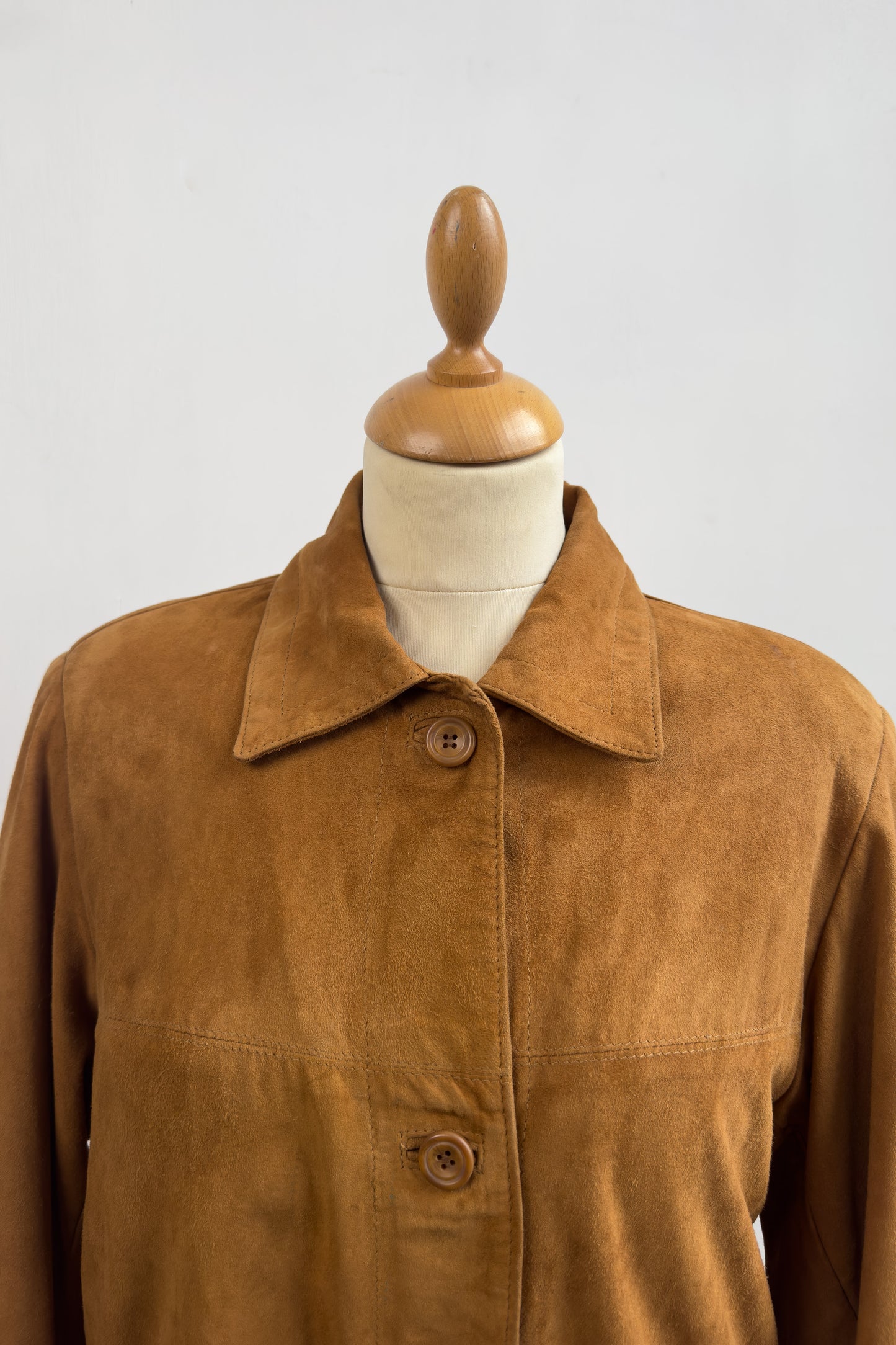 Leather Suede Jacket Camel Brown Size S/M UK 8/10