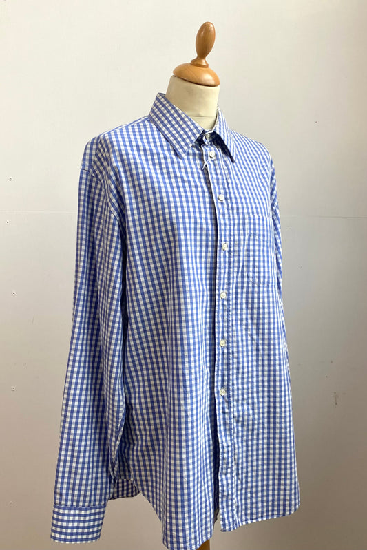 Armani Collezioni Vichy Cotton Shirt Size L/XL UK 12/14