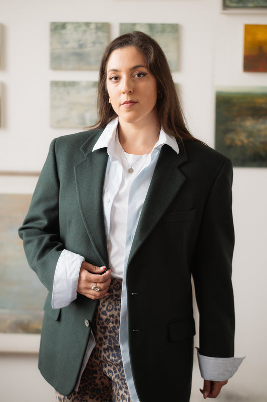 Pierre Cardin Bottle Green Blazer Size L/XL UK 12/14