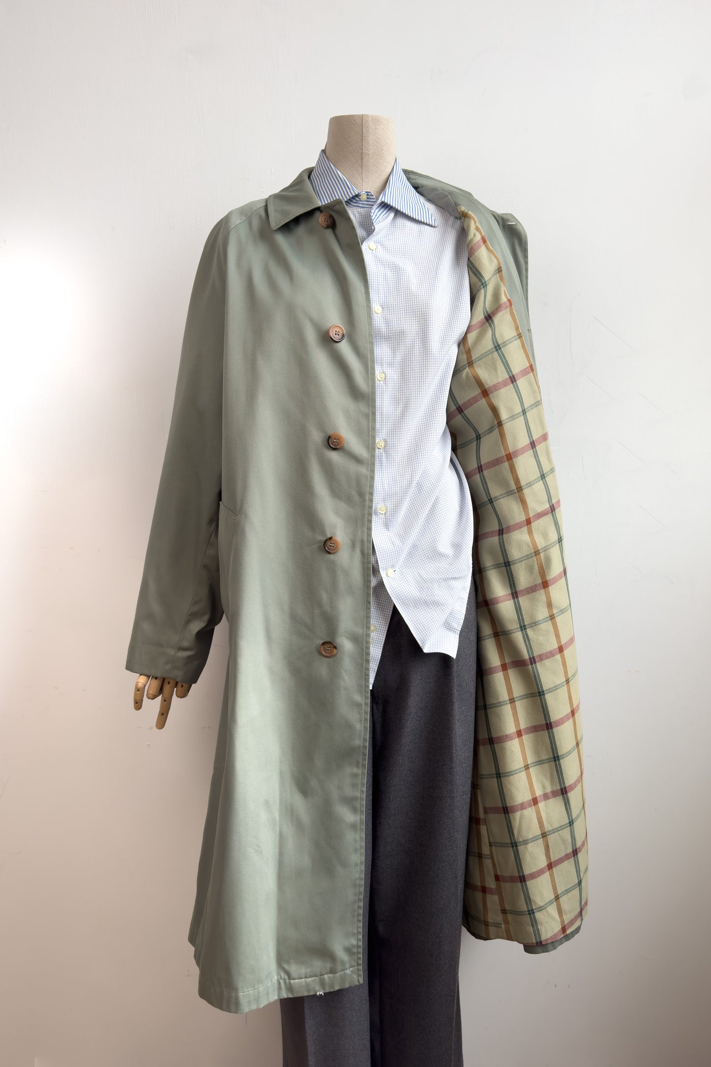 Sage Green Trench Coat Size L/XL UK 12/14