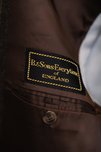 Tweed Blazer Dark Green with Purple Accent Size S/M Men’s UK 38-40 / EU 48-50