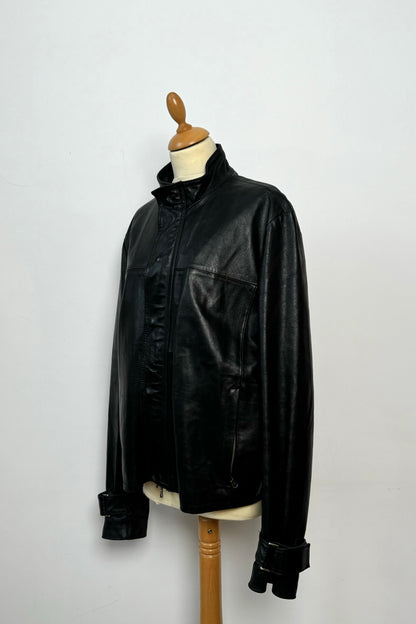 MOTORBIKE LEATHER JACKET SIZE L UK 12