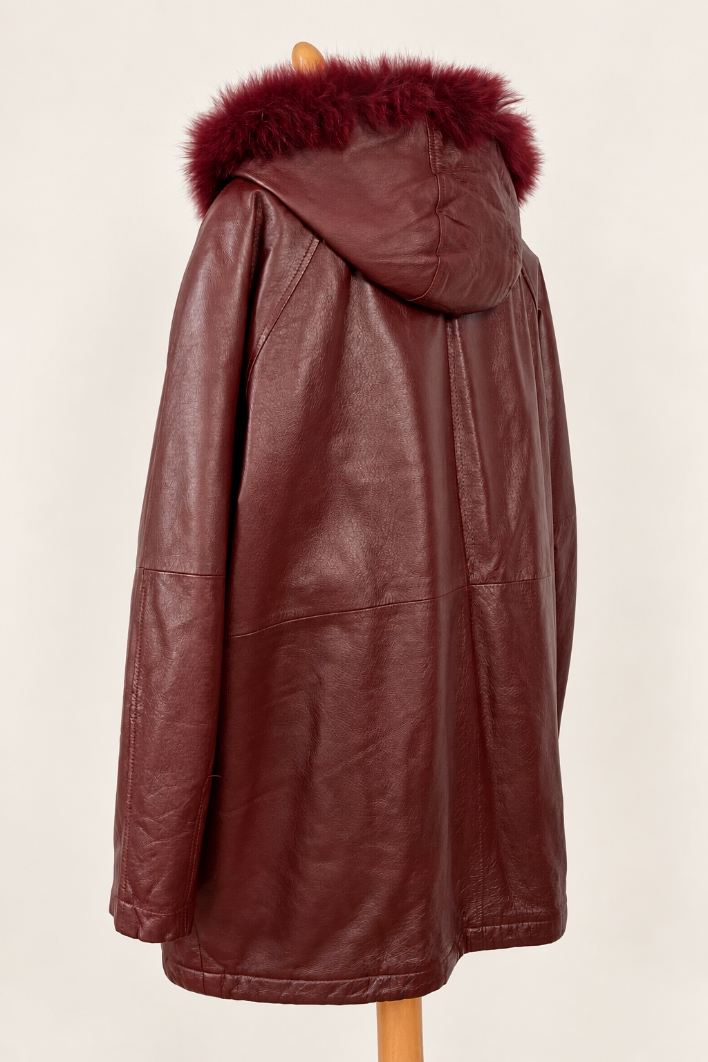 Leather Burgundy Parka