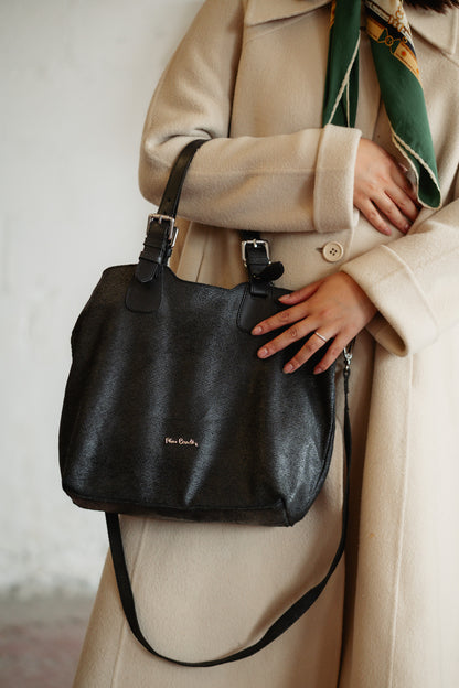 Pierre Cardin Leather Bag - Adjustable Shoulder & Crossbody, Timeless Design